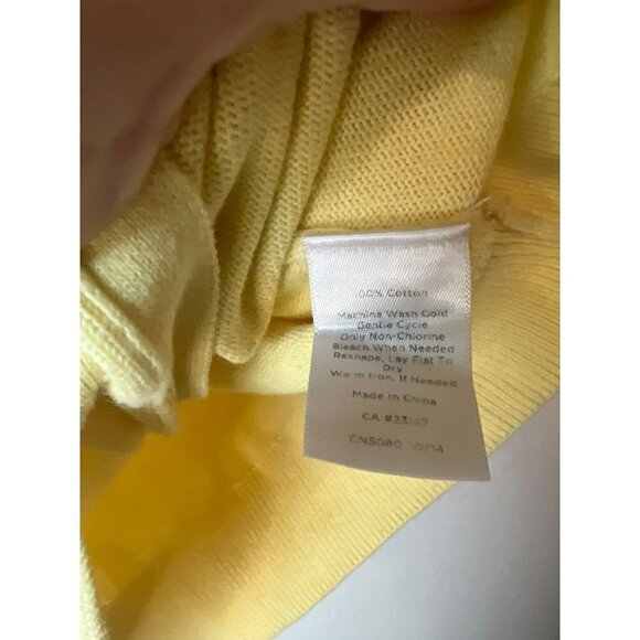 Talbot's Yellow Cardigan Large 3/4 Sleeves 100% Cotton - Picture 4 of 7